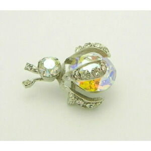 Unsigned JOSEPH WARNER AB Crystal Brooch BEETLE LA